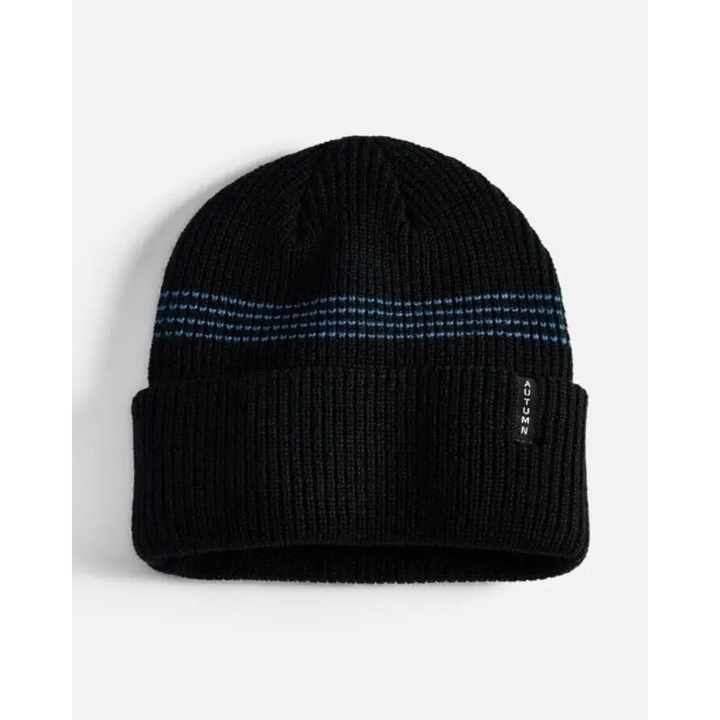 Autumn Mini Stripe Beanie Black 