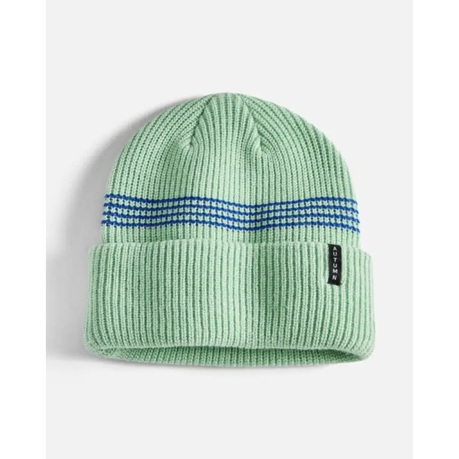 Autumn Mini Stripe Beanie Quiet Green 