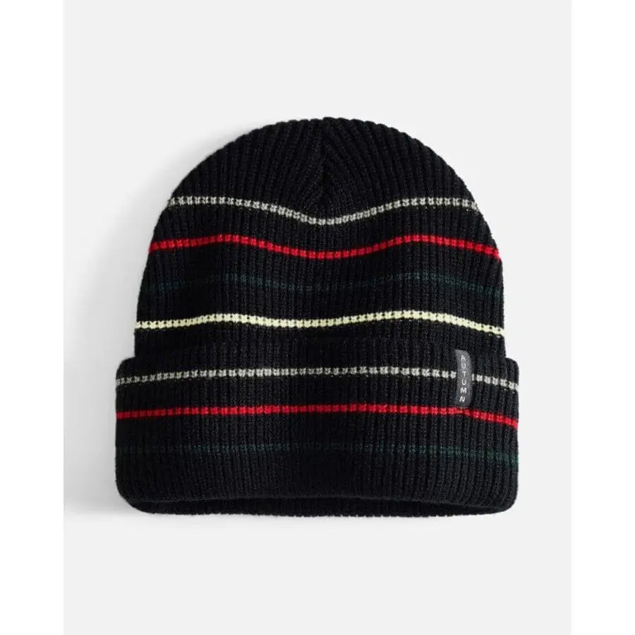 Autumn Multi Stripe Beanie Black 
