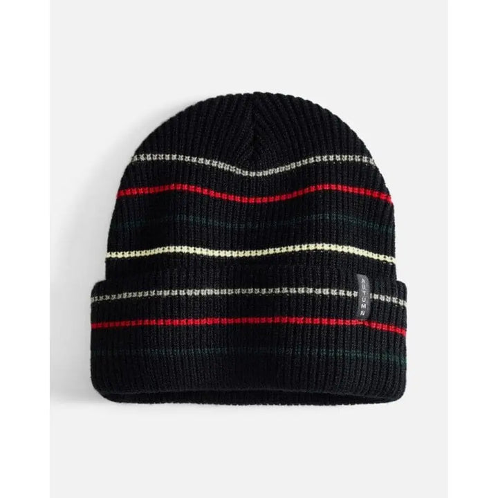 Autumn Multi Stripe Beanie Black 