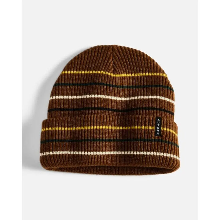 Autumn Multi Stripe Beanie Brown 