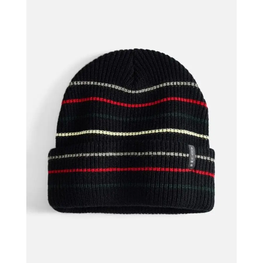 Autumn Multi Stripe Beanie Black 
