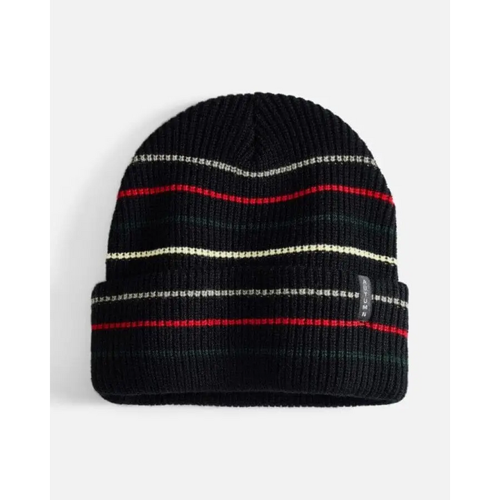 Autumn Multi Stripe Beanie Black 