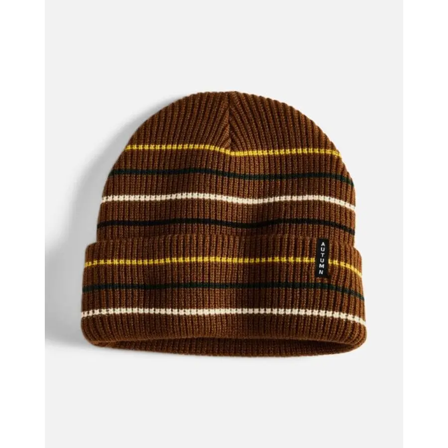 Autumn Multi Stripe Beanie Brown 