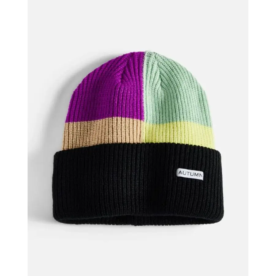Autumn Patchwork Beanie Black 