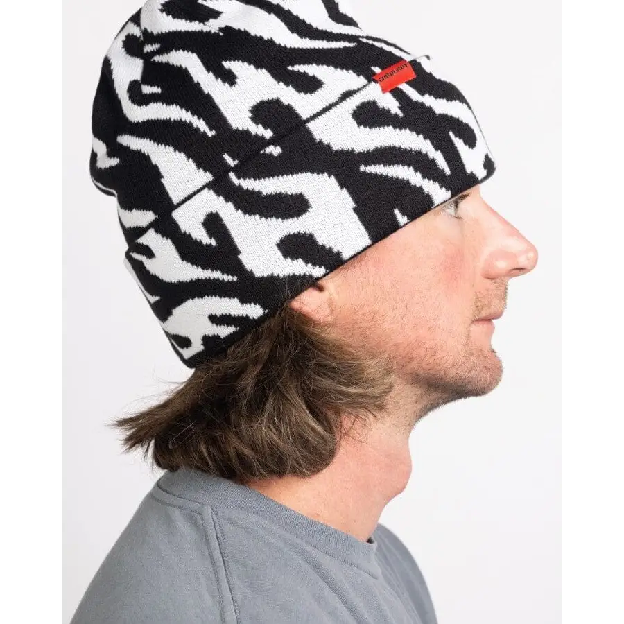 Autumn Tribal Flames Beanie Black 