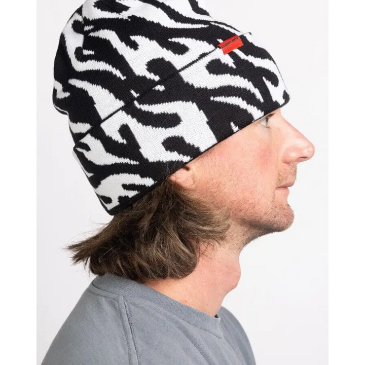 Autumn Tribal Flames Beanie Black 