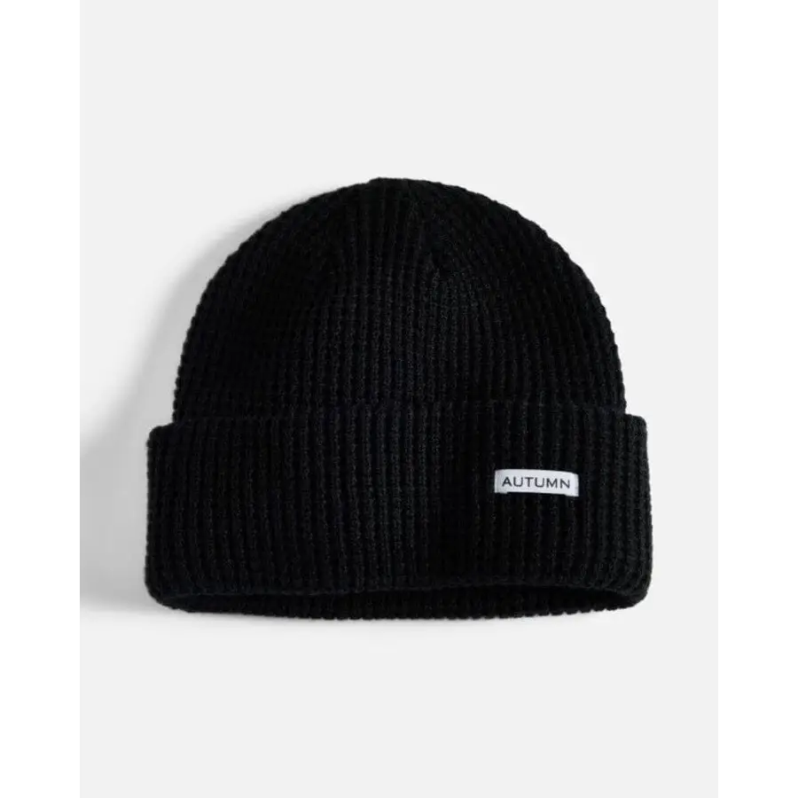 Autumn Waffle Beanie Black 
