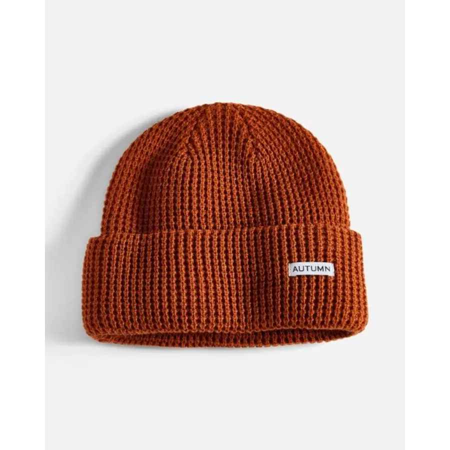 Autumn Waffle Beanie Rust 