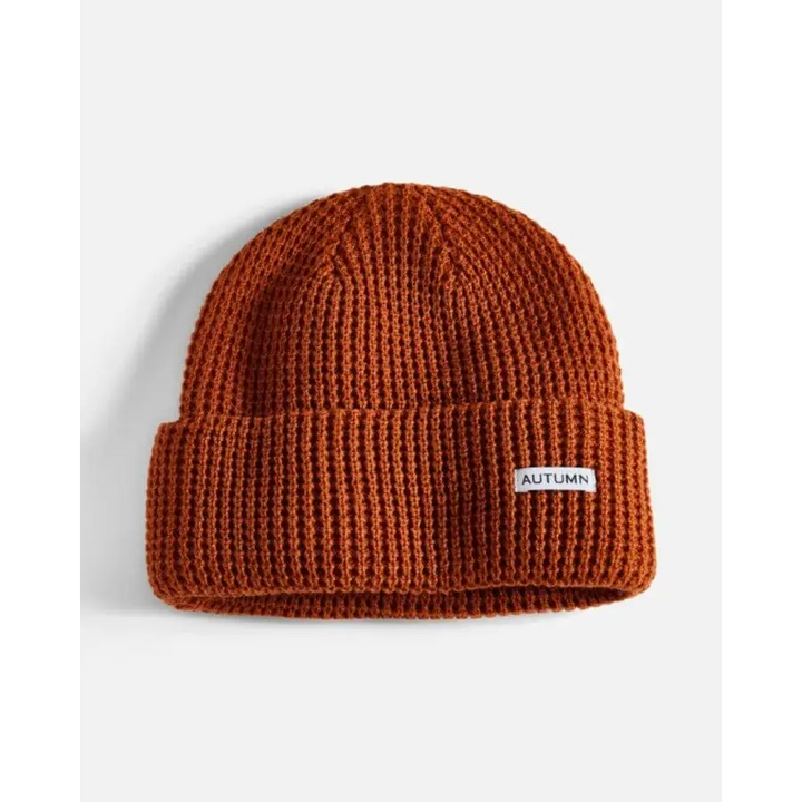 Autumn Waffle Beanie Rust 