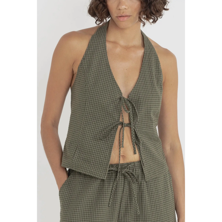 Rhythm Louise Check Halter Top