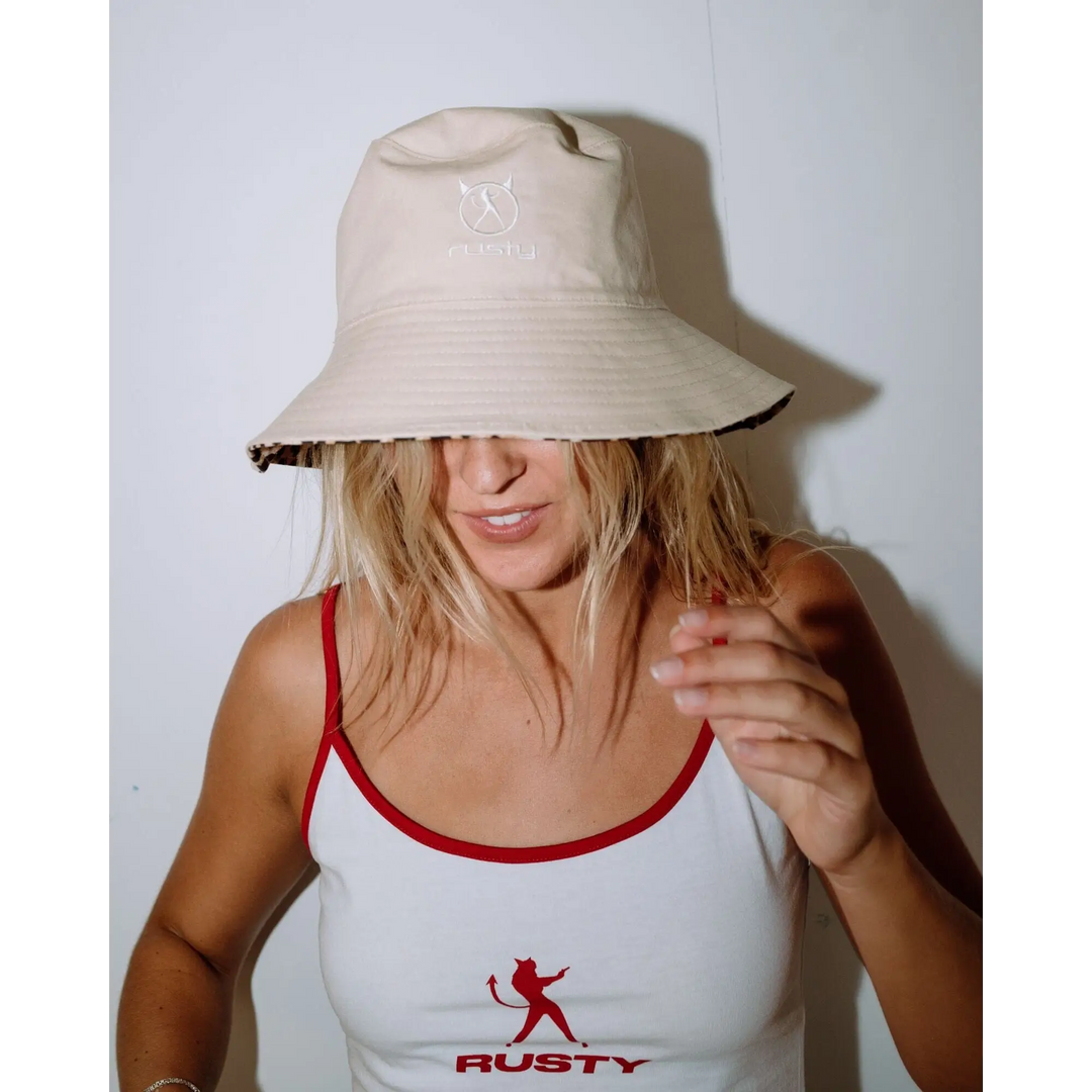 Rusty Lennie Leopard Reversible Bucket Hat 