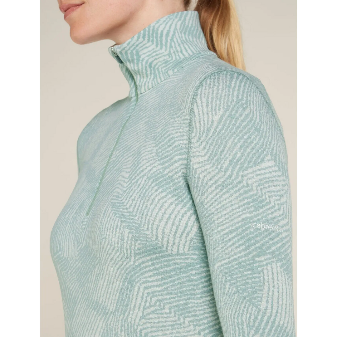 Icebreaker Womens Merino 260 Vertex Long Sleeve Half Zip Frozen Forms 