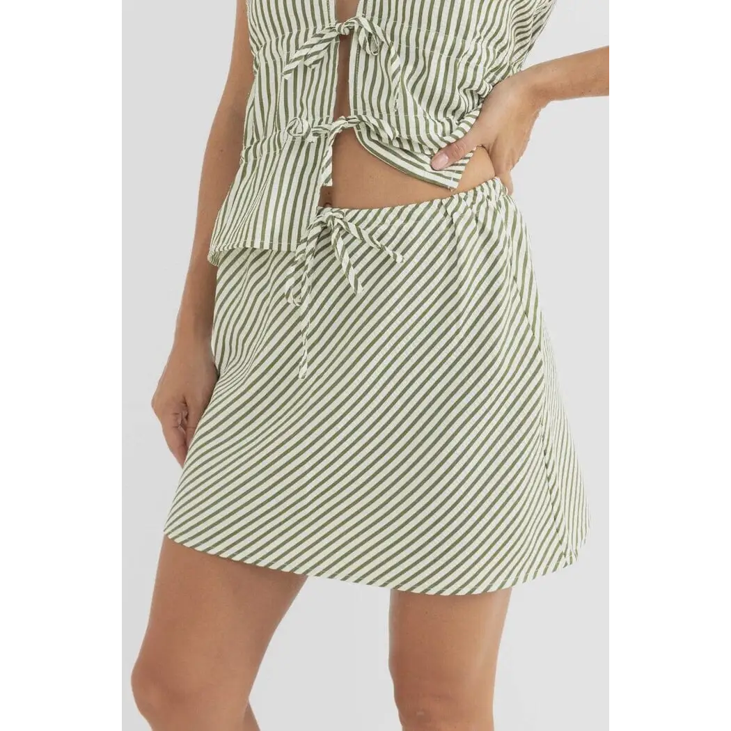 Rhythm Cove Stripe Bias Cut Mini Skirt 