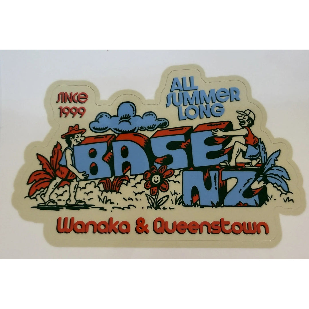 BaseNZ All Summer Long Large Sticker - Blue / Red