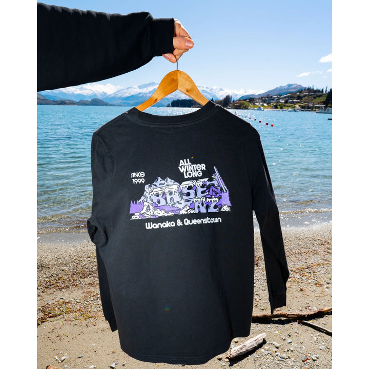 BaseNZ All Winter Long Heavy Faded Long Sleeve Womens - Faded Black / Purple