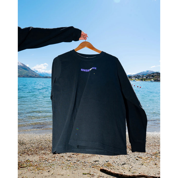 BaseNZ All Winter Long Heavy Faded Long Sleeve Womens - Faded Black / Purple