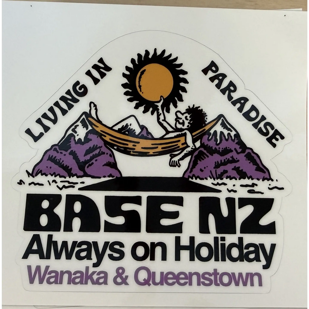 BaseNZ Living in Paradise Sticker - Purple / Orange