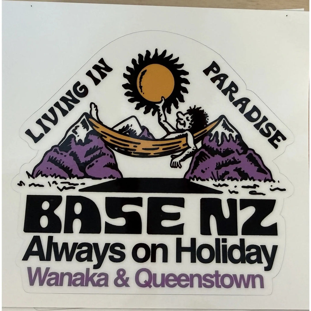 BaseNZ Living in Paradise Sticker - Purple / Orange