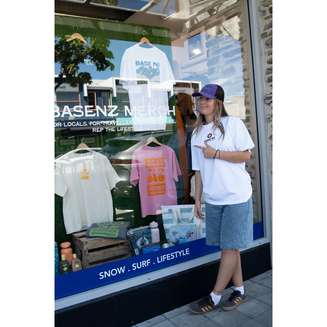 BaseNZ Mens Paradise Heavy T-Shirt - White / Blue