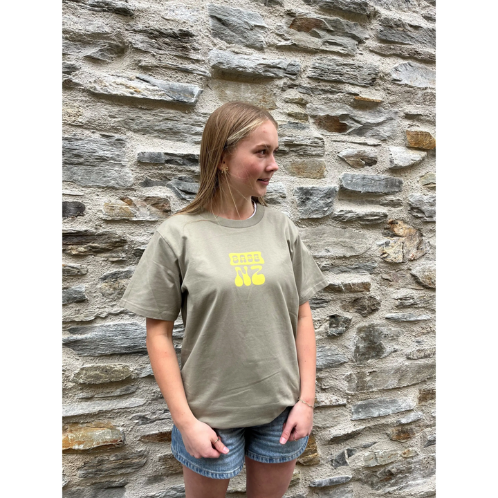 BaseNZ Mountain Base Classic Womens T-Shirt Sage / Buttermilk XS 