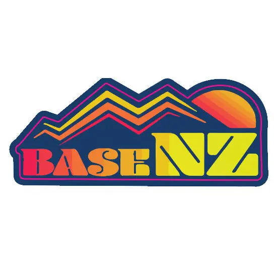 BaseNZ Mountain Sunset Sticker - Red / Yellow
