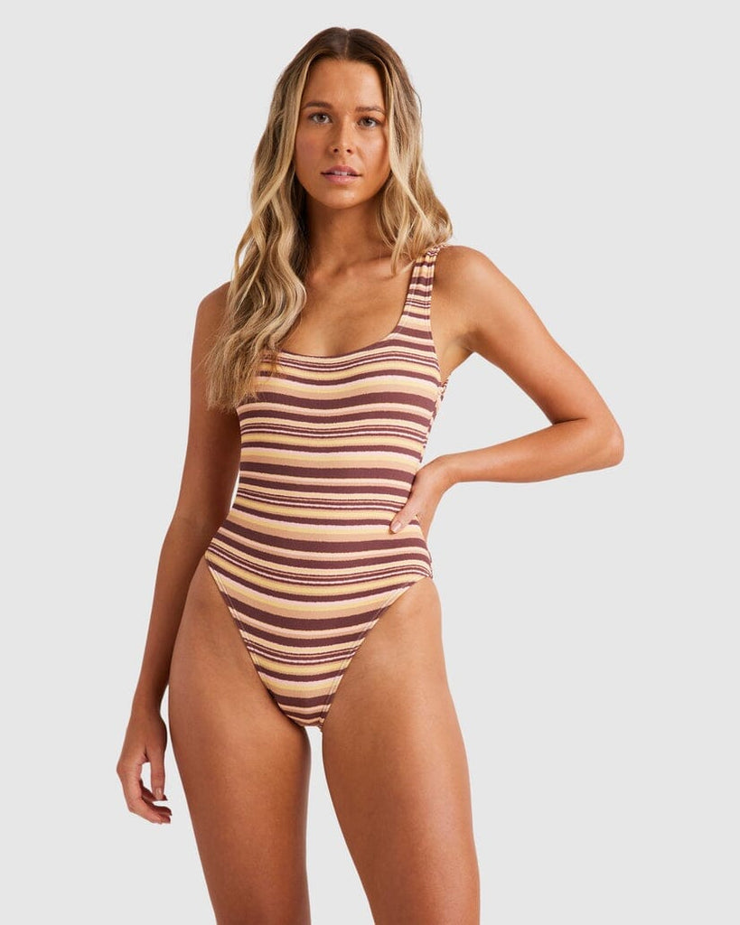 Billabong Beach Waves Square Tanker One Piece Swimsuit 