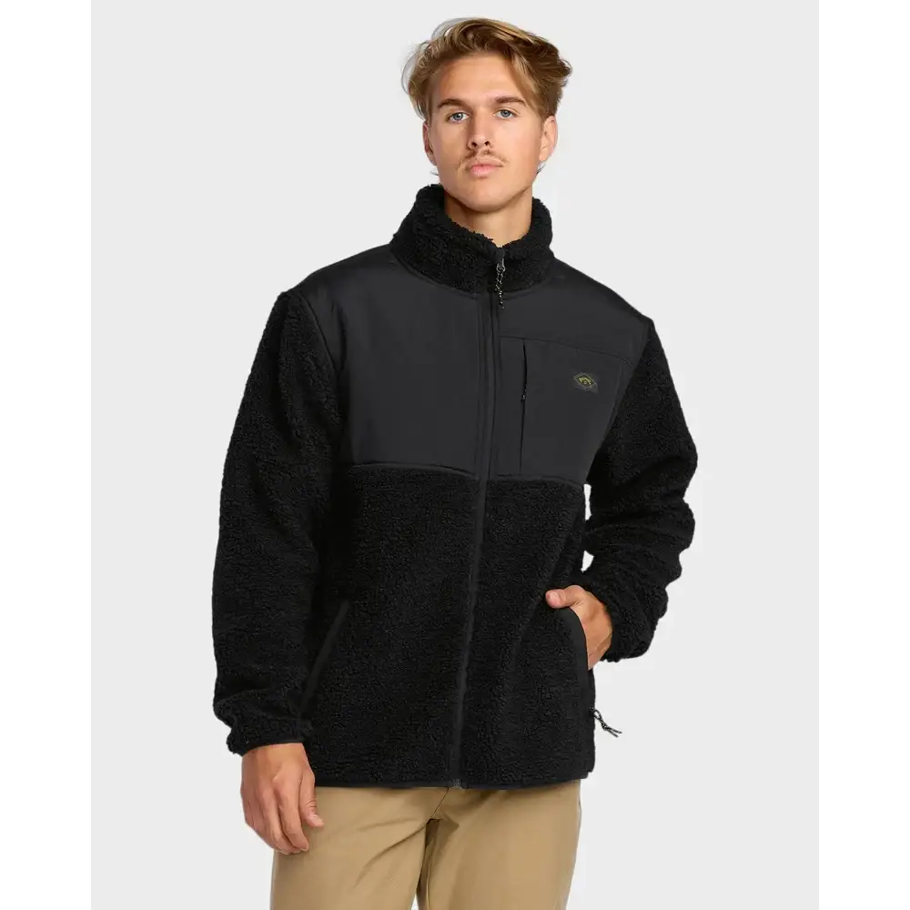 Billabong Boundary Summit Mock Neck Zip Up Fleece Jacket - Black / S