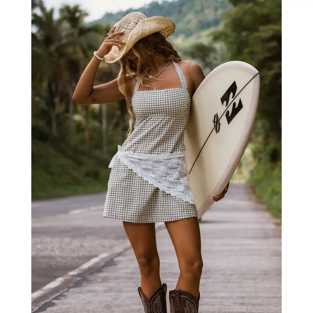 Billabong Break Line Halter Mini Dress