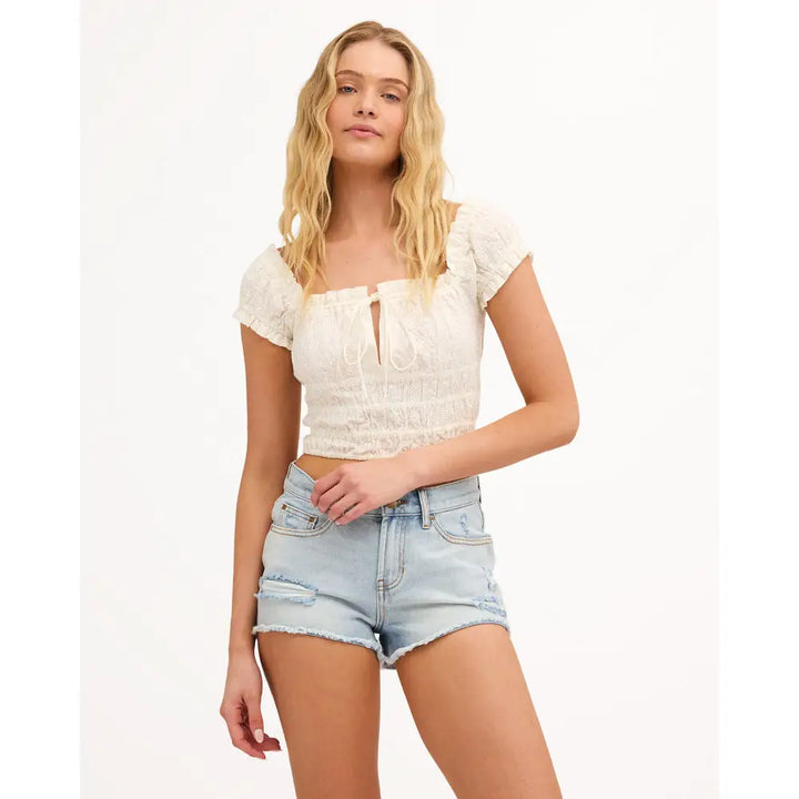 Billabong Sunny Broderie Crop Top