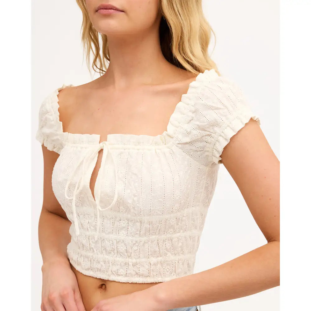 Billabong Sunny Broderie Crop Top