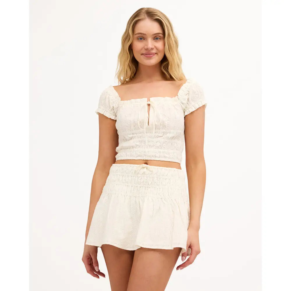 Billabong Sunny Broderie Mini Skirt