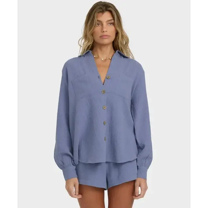 Billabong Sweet Swell Shirt - Stone Blue / 6