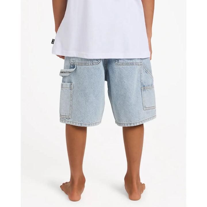 Billabong Youth Bad Dog Denim Shorts - Washed Indigo