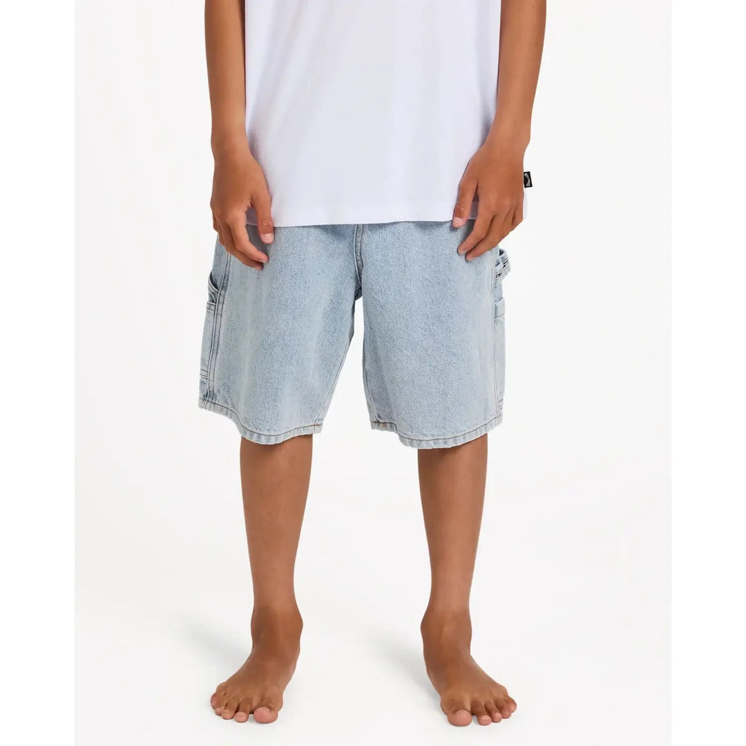 Billabong Youth Bad Dog Denim Shorts - Washed Indigo