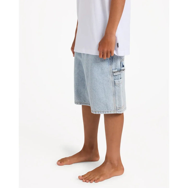 Billabong Youth Bad Dog Denim Shorts - Washed Indigo
