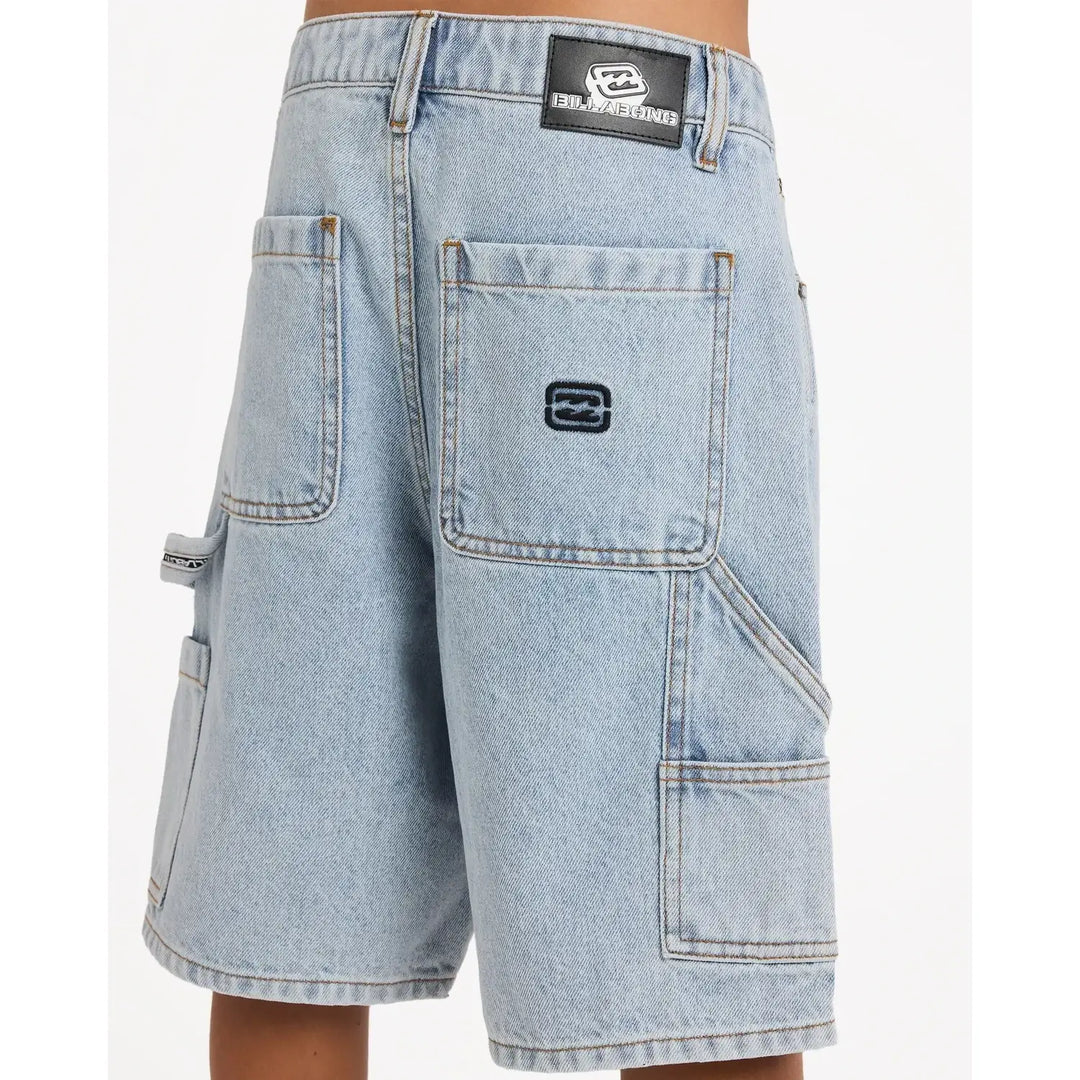 Billabong Youth Bad Dog Denim Shorts - Washed Indigo