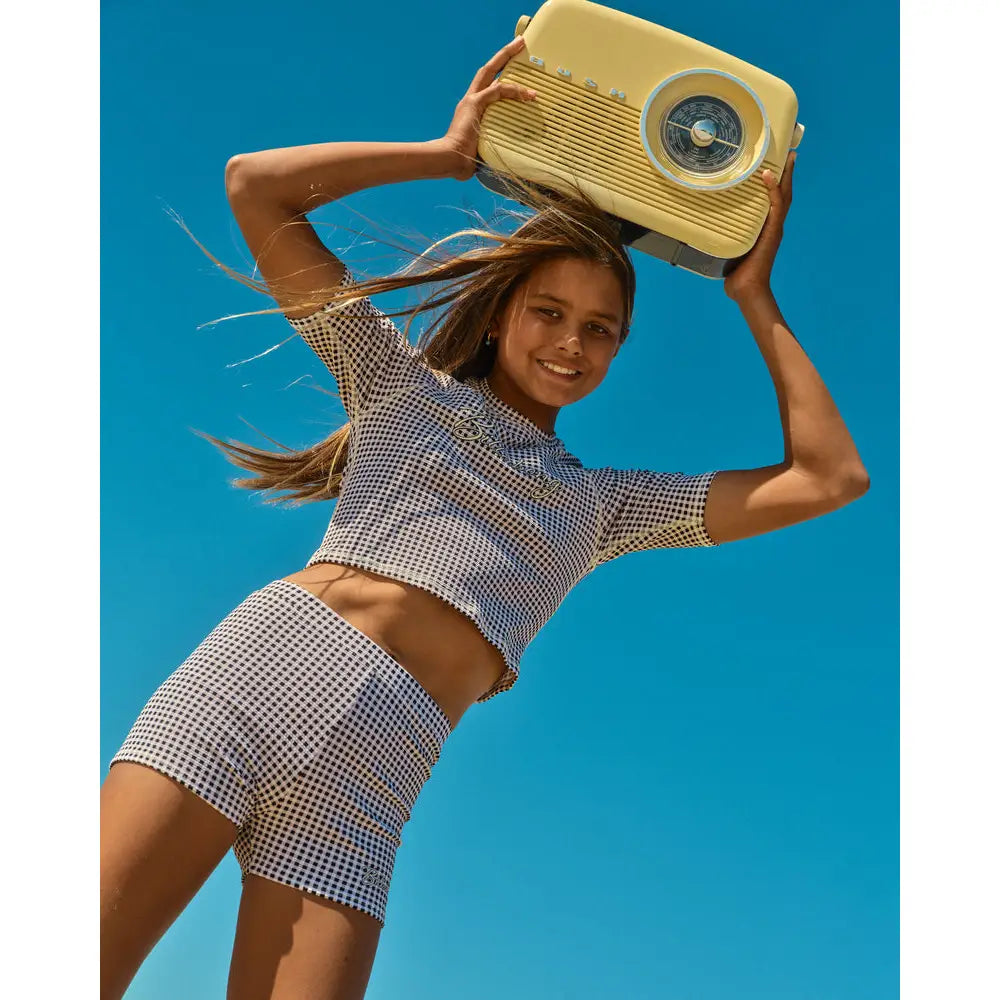 Billabong Youth Gingham Crush Rash Vest Set