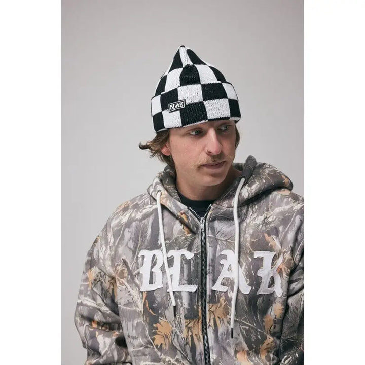 Blak Check Mate Beanie Black / White 
