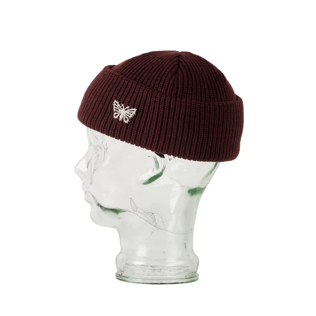 Blak Death Moth Beanie - Deep Maroon