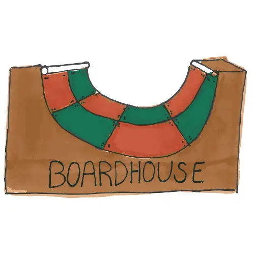 Boardhouse Checker Ramp Sticker - Brown / Red / Green
