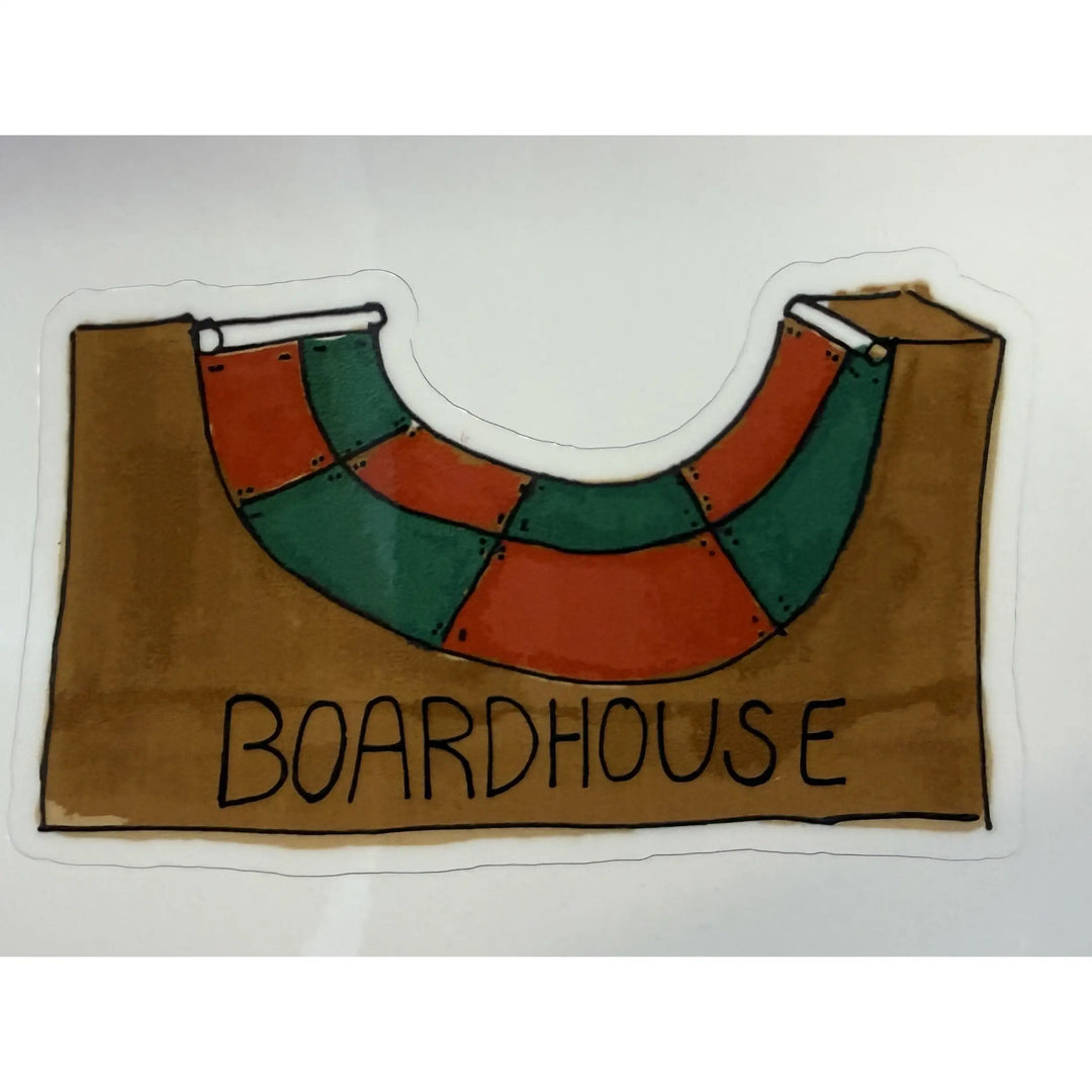 Boardhouse Checker Ramp Sticker - Brown / Red / Green