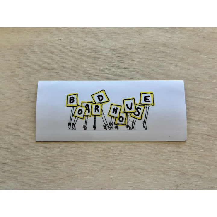 Boardhouse Hands Sticker - White / Black / Yellow