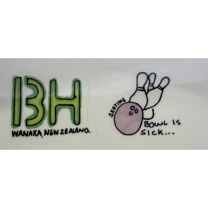 Boardhouse Stencil Bowls Sticker - Green / Purple