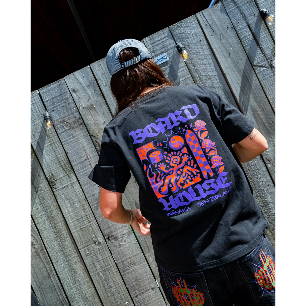 Boardhouse Stick Man Womens T-Shirt - Black / Grey / XS