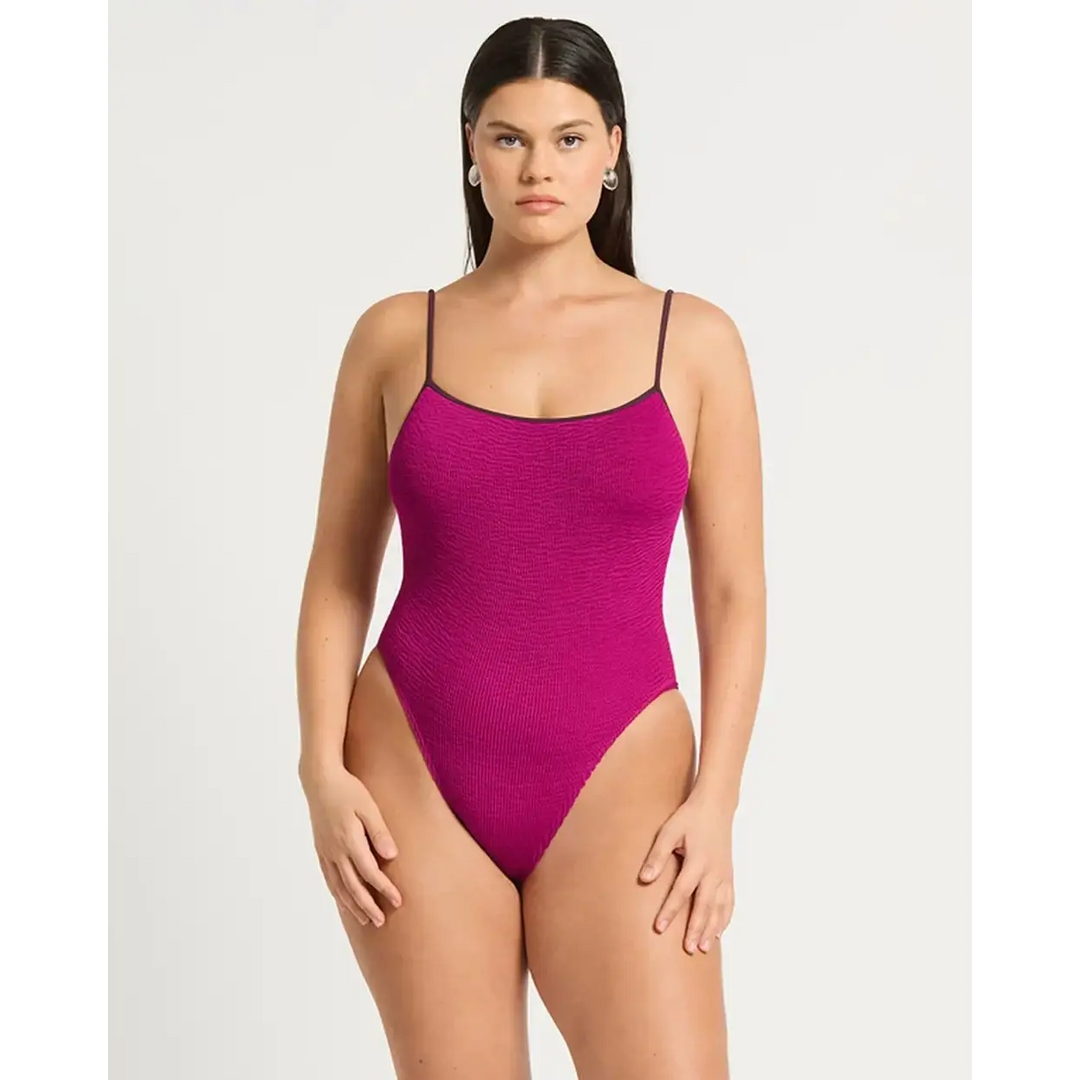 Bond-Eye Contrast Low Palace One Piece Swimsuit Magenta Recycled OS 