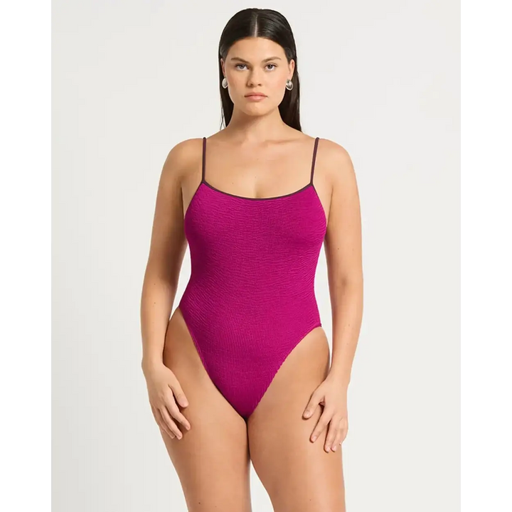 Bond-Eye Contrast Low Palace One Piece Swimsuit Magenta Recycled OS 