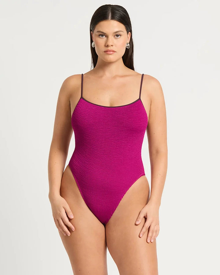 Bond-Eye Contrast Low Palace One Piece Swimsuit Magenta Recycled OS 