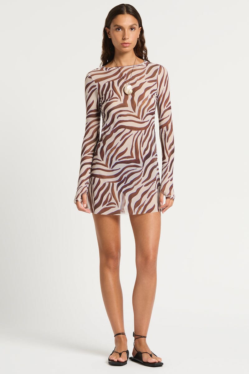 Bond-Eye Gisele Mini Dress Zebra Mesh XS / S 