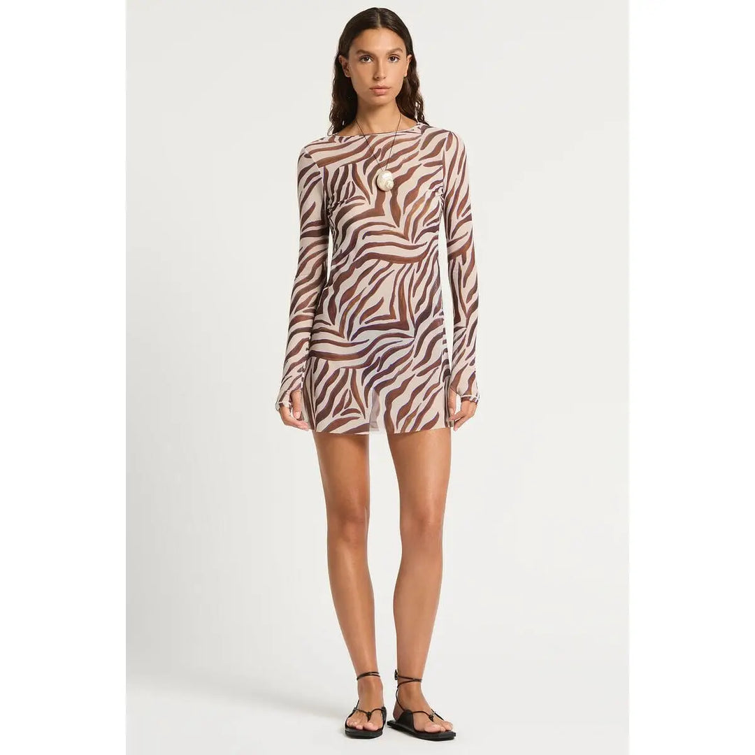 Bond-Eye Gisele Mini Dress Zebra Mesh XS / S 